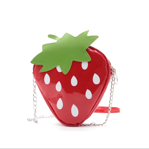 Kitsch Cute Kawaii Vinyl Strawberry Purse 🍓 - Picture 2 of 7